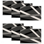 billige Placemats &amp; Coasters &amp; Trivets-retro svart-hvitt geometrisk bordløper, 100 % polyestervevd rektangulær borddekorasjon, minimalistisk abstrakt mønsterdesign, maskinvaskbar, varmebestandig