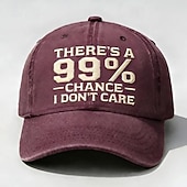 voordelige Geschenken-Er is 99% kans dat het me niet kan schelen - geborduurde baseballpet voor mannen en vrouwen, vintage gewassen katoenen pet met een verweerde look, verstelbare 'dad hat', casual outdoor sportpet,