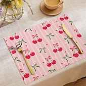 Χαμηλού Κόστους Placemats &amp; Coasters &amp; Trivets-Σουπλά από πολυεστέρα με μοτίβο πεταλούδας και κόμπο, πλενόμενο αντιολισθητικό τραπεζομάντιλο για τραπεζαρία, ανθεκτικό κάλυμμα τραπεζιού κουζίνας ανθεκτικό στη θερμότητα, μοντέρνα διακόσμηση σπιτιού,