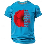  Memorial Day Remembrance Day I Wear A Little Poppy As Red As Red Can Be Men's Patriotic Remember Those Who Fought For Me Graphic T Shirt Short Sleeve Tee Designer Clothing Apparel S M L XL XXL XXXL