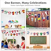 Guirnalda de banderas de camisetas de la Copa Mundial de Fútbol 2026, 49 piezas, banderas internacionales de países, artículos para fiestas temáticas deportivas, eventos y celebraciones al aire libre.