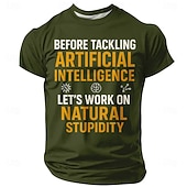  Bevor wir uns mit künstlicher Intelligenz beschäftigen, sollten wir uns lieber um natürliche Dummheit kümmern. Lustiges, sarkastisches, humorvolles T-Shirt für Technikbegeisterte und KI-Nerds.