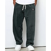 Χαμηλού Κόστους Ίσια Πόδια-Ανδρικά Αθλητικές Φόρμες Παντελόνια Κοτλέ παντελόνι Κορδόνι Τσέπη Ελαστική μέση Σκέτο Άνεση Καθημερινά Υπαίθρια Αθλήματα Μοντέρνα Καθημερινό Θαλασσί Σκούρο καφέ Μικροελαστικό