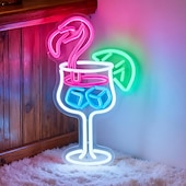 levne Dekorativní světla-Neonový LED nápis pro koktejlový bar, nastavitelný jas napájený přes USB, svítící párty světlo pro vnitřní bary, restaurace, hospody, salónky, domácí bary, noční kluby, jídelny, párty a ambientní