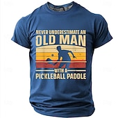 abordables T-shirts de loisir-Homme Vieil Homme Pickleball T-shirt Manche Courte T-shirt Impression 3D Col ras du cou Chemise Mode Quotidien Quotidien Rue Rouge Été Printemps Vêtement Tenue S M L XL XXL XXXL