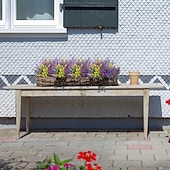  9 Bündel künstliche Lavendelblüten, UV-beständige Kunstblumen und künstliche Sträucher aus Kunststoff für den Außenbereich, geeignet für Fenster, Haus und Garten.