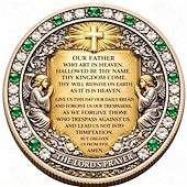  reine du ciel &Pièce commémorative chrétienne représentant la prière du Seigneur, la Vierge Marie, objet de collection religieux, verset biblique inspirant, cadeau pour les catholiques. &chrétiens