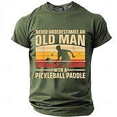 abordables T-shirts de loisir-Homme Vieil Homme Pickleball T-shirt Manche Courte T-shirt Impression 3D Col ras du cou Chemise Mode Quotidien Quotidien Rue Rouge Été Printemps Vêtement Tenue S M L XL XXL XXXL