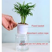 お買い得  花瓶＆バスケット-自動給水式植木鉢、緑のツタ型水耕栽培プランター、樹脂製多肉植物鉢、透明プラスチック製蘭鉢、吸水性室内植物容器