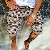 economico Retro Vintage &amp; Etica-Per uomo Azteco Motivo Geometrico Tribale Pantaloncini da tuta Shorts da Spiaggia Pantaloncini in spugna Misura del girovita medio Retrò Vintage Quotidiano Abbigliamento casual alla moda Ferie