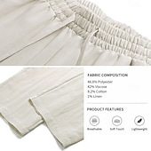 abordables Classique-Homme Pantalon en lin Tencel Pantalons Pantalon d'été Cordon de serrage Avec Poches Taille Élastique Uni Confort Respirant Longueur complète Quotidien Extérieur Plage Mode Style Classique Kaki Non