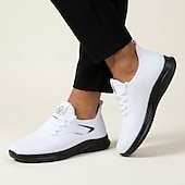 economico Sneakers Casual-Scarpe da ginnastica slip-on da uomo bianche in maglia, leggere, traspiranti e ammortizzate, comode per camminare, ideali per uomini attivi, per l'uso quotidiano, i viaggi, gli spostamenti e le uscite del fine settimana.