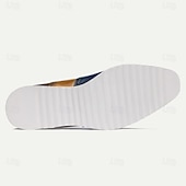 abordables Zapatos de Vestir Clásicos-Zapatos de vestir de cuero bicolor con cordones y estilo brogue, calzado casual elegante para hombre, ideal para el trabajo, fiestas y eventos nocturnos.