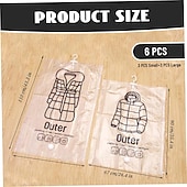 baratos Arrumação de Roupa-Conjunto de 6 sacos de armazenamento a vácuo reutilizáveis para economizar espaço, comprimindo-os com ganchos. 3 unidades de 67 x 90 cm e 3 unidades de 67 x 110 cm. Compatíveis com qualquer aspirador
