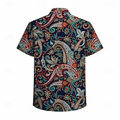  Retrò Vintage Hippie Anni '70 Camicia Maniche corte Hippie Paisley Etnico Costume Per uomo Festival Musicale Feste Abbigliamento quotidiano Adulti Camicia Primavera & Estate