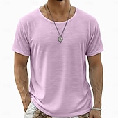 ieftine Tricouri din bumbac și in-Bărbați Tee Top Tricou din in Manșon scurt În V Vară Culoare solidă Simplu Modă Designer De Bază De Bază Moale Casual Vacanță Stradă Albastru Deschis Alb Negru Top tricou pentru bărbați