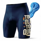 baratos Shorts de bicicleta-Calções de ciclismo masculinos azul-marinho com acolchoamento em gel 3D, malha respirável e secagem rápida. &amp;Calções de ciclismo com tecnologia de absorção de suor e proteção UPF50+ para triatlo.