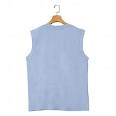 levne Tílka na cvičení-SoftFade™ Pánský tank top vesta podkošile bez rukávů košile bez rukávů Henley léto jednobarevné základní kapsa knoflíky volný dovolená street fialová tričko pro muže