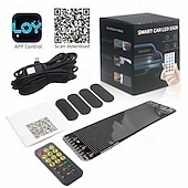 رخيصةأون أضواء الديكور-مصباح LED ضخم ساطع على شكل عيون شيطانية للسيارة، شاشة عرض رقمية مرنة قابلة للتمرير، تحكم عبر تطبيق بلوتوث، لافتة متجر LED متحركة بنمط نص مخصص للسيارات والفنادق والمدارس