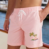economico Piante e Fiori Tropicali-Per uomo Albero di Cocco Piante Tropicali Costumi da bagno Costumi da bagno Pantaloncini da bagno Pantaloncini da Surf Misura del girovita medio Hawaiano Vacanza al Mare Tasche Laterali fodera in