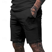 voordelige Sweat short-Voor heren Sweat short Korte broek Zomer korte broeken Casual korte broek Zak Elastische taille Effen kleur Comfort Ademend Knielengte Casual Buiten Vakantie Vakantie Modieus Zwart Wit Micro-elastisch