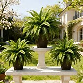 levne Umělé rostliny a zeleň-2/4 ks hustých umělých rostlin bostonské kapradiny, prémiová dekorativní umělá zeleň pro interiér i exteriér, ideální pro svatby, hotely, zahrady, nádvoří, fotografování, estetickou výzdobu pokojů a