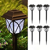economico Illuminazione vialetto-Confezione da 6 luci solari impermeabili da esterno con paletto, illuminazione decorativa a LED per giardino, cortile, prato, vialetto e aiuole: perfette per matrimoni, festività, feste, eventi