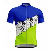 economico Maglie da uomo-Per uomo Maglia da Ciclismo Grafico Geometrico Manica Corta Bicicletta Maglia Top con 3 tasche posteriori Resistente ai Raggi UV Asciugatura Rapida Cerniera Frontale Strisce Riflettenti Gli sport