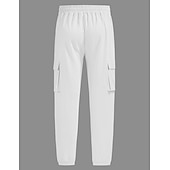 preiswerte Urlaub-Herren Cargo-Hosen Leinenhosen Hose Sommerhose Strandhose Kordelzug Elastischer Bund Mehrere Taschen Einfach Komfort Atmungsaktiv Täglich Outdoor Strand Urlaub Mode Schwarz Weiß Unelastisch
