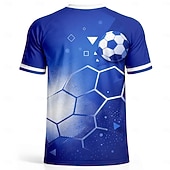  Men's Soccer Jersey Shirt France Style Blue Graphic Tee Breathable Quick Dry Athletic Top Lightweight Fan Shirt for Game Day & Training