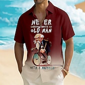 economico Camicia vintage-Per uomo Bicicletta Vecchio Uomo Gergo divertente Camicia Camicia Estiva Camicia con Bottoni Manica Corta Vintage Retrò All'aperto Vacanza al Mare Estate Primavera Collo ripiegato Stampa 3D Camicia