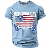  Muistopäivä Miesten Soldier T-paita Lyhythihainen T-paita 3D-tulostus Tiukka pyöreä kaula-aukko Paita Muoti Päivittäin Päivittäin Katu Rubiini Kesä Kevät Vaatetus S M L XL XXL XXXL