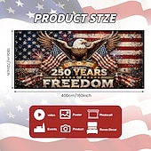 ieftine 250 de ani de la-Decorațiune pentru capacul ușii de garaj cu ocazia celei de-a 250-a aniversări a SUA, fundal pentru fotografie cu vulturul din 4 iulie, banner american 1776-2026 pentru decor patriotic al Zilei Independenței
