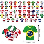 Guirnalda de banderas de camisetas de la Copa Mundial de Fútbol 2026, 49 piezas, banderas internacionales de países, artículos para fiestas temáticas deportivas, eventos y celebraciones al aire libre.