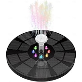 abordables Éclairage subaquatique-Pompe solaire pour fontaine, abreuvoir à oiseaux, jardin, bassin &amp;Décoration extérieure, lumières LED colorées, panneau en verre amélioré, petite fontaine à eau pour aquarium &amp; piscine