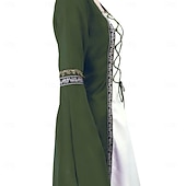  Medievale Rinascimento Vestito Costume di fantasia Strega Vichingo Costume Per donna Celtico Fantasia Halloween Carnevale Performance LARP Fiera Rinascimentale Adulti Vestito