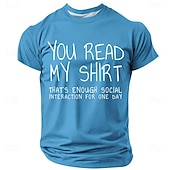  Camiseta masculina "Você leu o que eu disse, chega de interação social" - engraçada, para introvertidos e sarcásticos - estampa gráfica - modelagem regular - casual - de grife - tamanhos P, M, G, GG,