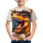 ieftine Animale 3D pentru băieți-Băieți 3D Grafic Dinozaur Tricou Manșon scurt Tipărire 3D Vară Primăvară Sport Modă Șic Stradă Copii 5-12 ani Stil Nautic Casual Zilnic În aer liber Fit regulat