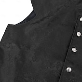 billige Topper-Retro / vintage Kostymer i middelalderstil Renessanse سترة Ermeløs Prins Adelsmann Jacquardvevnad Høy krage Kostyme Herre Royal Maskerade Renessansemesse LARP Voksne Vest