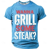  T-shirt homme à imprimé rétro barbecue, coupe classique, idéal pour les grillades en extérieur. Tailles S, M, L, XL, XXL, XXXL.