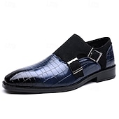 cheap Monk Shoes-Men's Faux Leather Double Monk Strap Dress Shoes Elegant Formal Loafers for Weddings, Office and Special Occasions