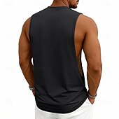 abordables Camisetas sin mangas de gimnasio-Hombre Camiseta sin mangas Chaleco Camisetas Interiores Camisa sin mangas Sin Mangas Escote Redondo Verano Primavera Plano Moda Deportivo Clásico Puro Casual Gimnasia Calle Negro Blanco Rosa Camiseta
