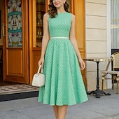 cheap Dresses-50s A-Line Dress Retro Vintage 1950s Swing Dress Flare Dress Women's Costume Vintage Cosplay Casual Daily Dress