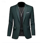 ieftine Sacouri clasice pentru bărbați-Bărbați Jachetă blazer Casual Zilnic În aer liber Elegant Modă Primăvară Toate Sezoanele POLY Culoare solidă minimalist Casul / Zilnic Un singur rând, un nasture Blazer Roz Deschis Kaki Deschis Negru