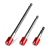 baratos Ferramentas de medição e medição-Conjunto de 3 pontas de chave de fenda magnéticas com ponta Phillips PH2 e anel magnético para fixação de parafusos, encaixe hexagonal de 1/4", pontas de extensão longa para furadeira, trabalhos em