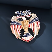  Broche met adelaar en paard ter ere van het 250-jarig jubileum, voor mannen en vrouwen, Amerikaanse patriottische boutonnière met strass-steentjes en een afbeelding van een Amerikaanse zeearend,