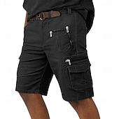 Χαμηλού Κόστους ΕΞΩΤΕΡΙΚΟΥ ΧΩΡΟΥ-Ανδρικά Φορέματα φορτίου Σορτς φορτίου Σορτσάκια Casual σορτς Τσέπη Ελαστική μέση Σκέτο Μήκος μοσχάρι Causal ΕΞΩΤΕΡΙΚΟΥ ΧΩΡΟΥ Streetwear Μοντέρνα Κομψό στυλ street Μαύρο Καφέ Ανελαστικό