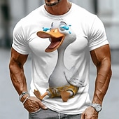  Voor heren dier Eend T-shirt Korte mouw T-shirt 3D-afdrukken Strakke ronde hals Overhemd Grappig Casual Dagelijks Straat blauw Wit Geel Zomer Lente Kleding S M L XL 2XL 3XL