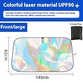 baratos Para-sóis e Viseiras para automóveis-Para-sol holográfico refletivo a laser para para-brisa de carro, com proteção UPF 50+, bloqueia raios UV. &amp;Protetor térmico, universal, compatível com a maioria dos carros, SUVs e caminhonetes,