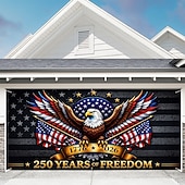 ieftine 250 de ani de la-Decorațiune pentru capacul ușii de garaj cu ocazia celei de-a 250-a aniversări a SUA, fundal pentru fotografie cu vulturul din 4 iulie, banner american 1776-2026 pentru decor patriotic al Zilei Independenței